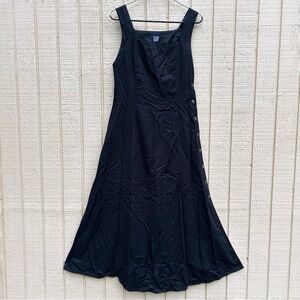 Simple Black Maxi Dress with buttoned down sides